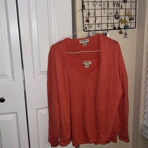 Coral Eddie Bauer Tank and Sweater